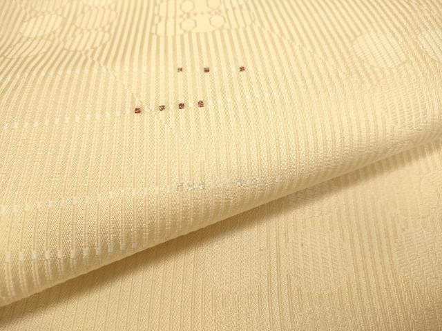 平和屋着物●九寸名古屋帯　変わり横段文　銀糸　正絹　逸品　DABD2252du