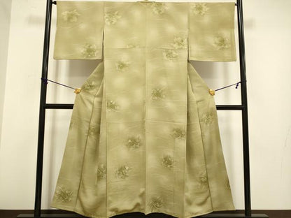 平和屋着物■上質な小紋 地紋起こし 草花文 暈し染め 正絹 逸品 DABD2285du