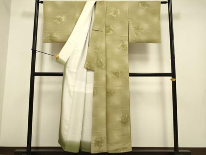 平和屋着物■上質な小紋 地紋起こし 草花文 暈し染め 正絹 逸品 DABD2285du