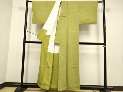 平和屋着物■上質な色無地 竜田川地紋 梅幸茶色 正絹 逸品 未使用 DABD2287du