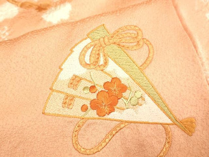平和屋着物■訪問着 絞り 刺繍 檜扇花文 正絹 逸品 DABD2297du
