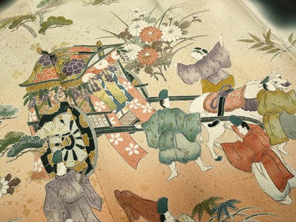 平和屋着物■豪華黒留袖 作家物 寿光織 人物風景文 暈し染め 正絹 逸品 DABD2301du