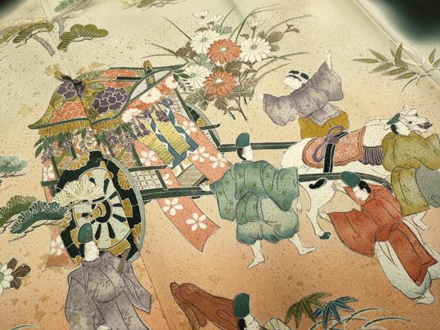 平和屋着物■豪華黒留袖 作家物 寿光織 人物風景文 暈し染め 正絹 逸品 DABD2301du