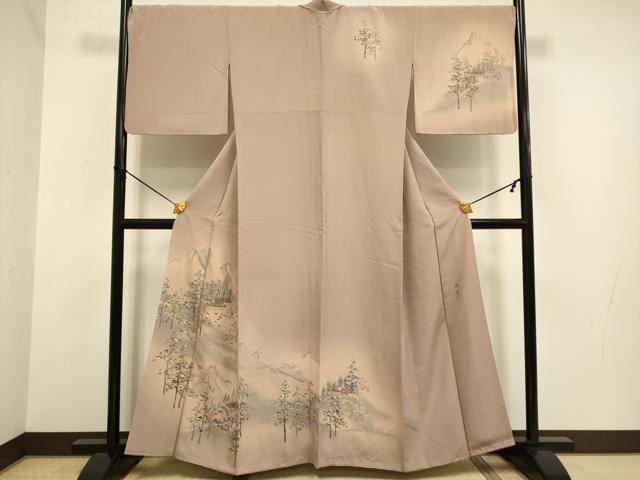 平和屋着物■訪問着 作家物 流水風景文 暈し染め 金銀彩 正絹 逸品 DABD2306du