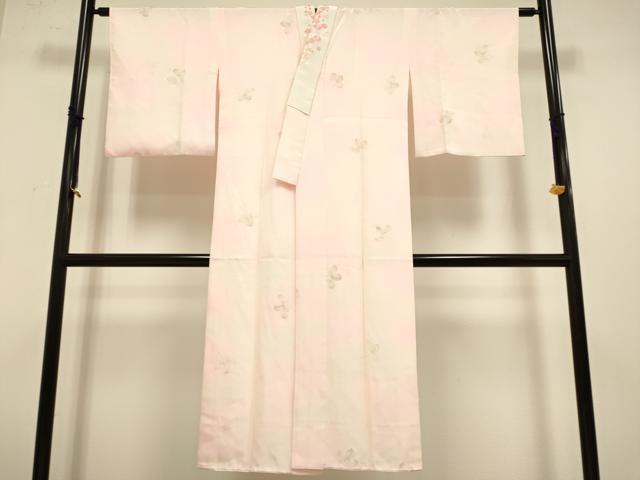 平和屋着物■長襦袢 袷 半衿刺繍 流水花文 暈し染め 正絹 逸品 DABD2313du