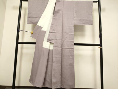 平和屋着物■上質な色無地 雲地紋 濃い梅鼠色 正絹 逸品 未使用 DABD2328du