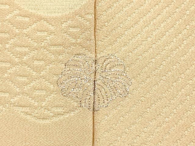 平和屋着物■上質な色無地 雲取吉祥地紋 濃い雄黄色 正絹 逸品 DABD2336du