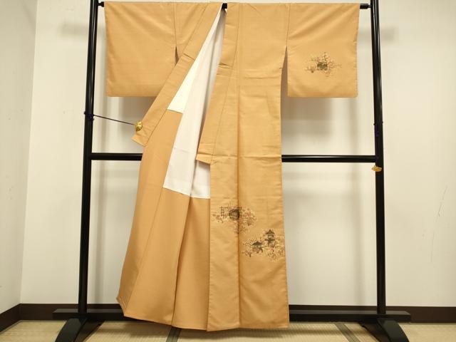 平和屋着物■訪問着 紬地 風景文 正絹 逸品 DABD2354du