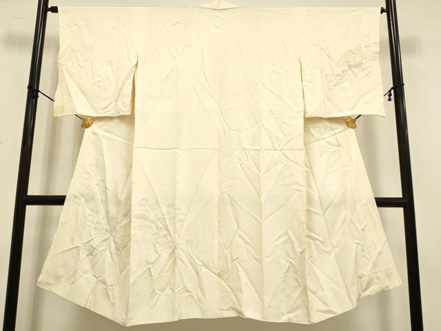 平和屋着物■長襦袢 袷 半衿刺繍 手描き 飛鶴文 正絹 逸品 DABD2359du