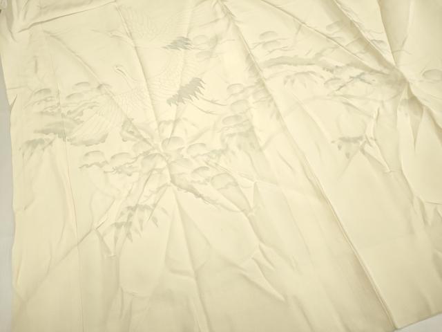 平和屋着物■長襦袢 袷 半衿刺繍 手描き 飛鶴文 正絹 逸品 DABD2359du