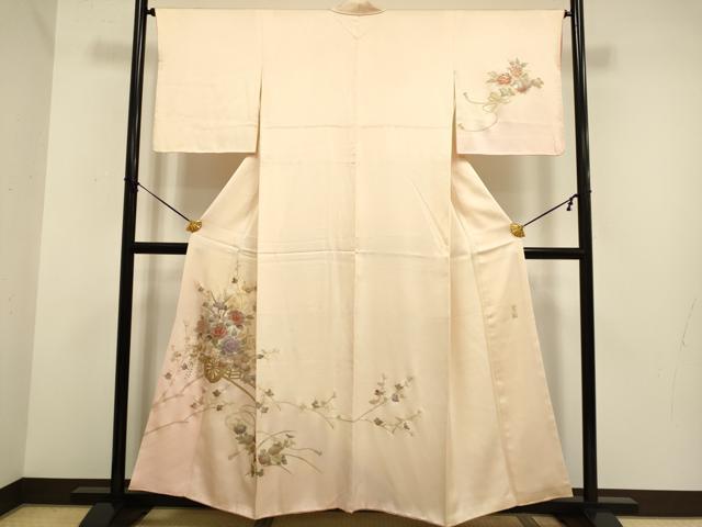 平和屋着物■訪問着 作家物 花車文 暈し染め 金銀彩 正絹 逸品 DABD2372du