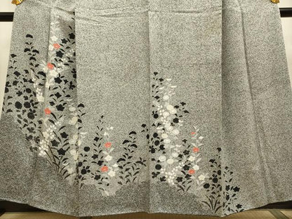 平和屋着物■訪問着 たたき染め 草花文 銀彩 ますいわ屋扱い 正絹 逸品 DABD2411du