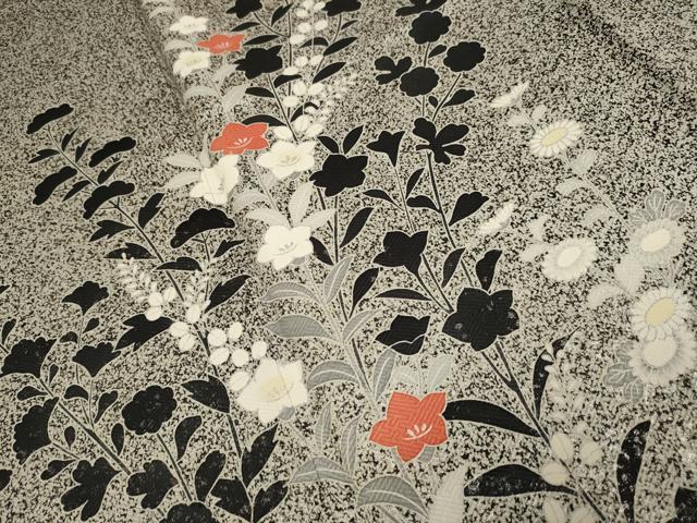 平和屋着物■訪問着 たたき染め 草花文 銀彩 ますいわ屋扱い 正絹 逸品 DABD2411du