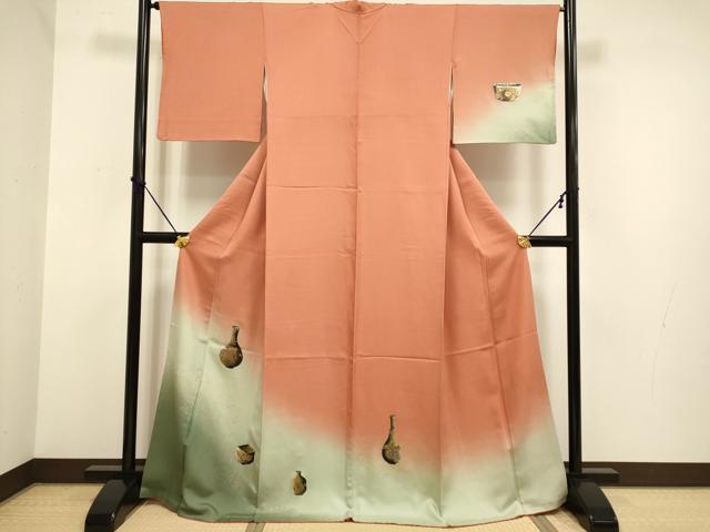 平和屋着物■訪問着 陶器花文 暈し染め 金彩 正絹 逸品 DABD2412du