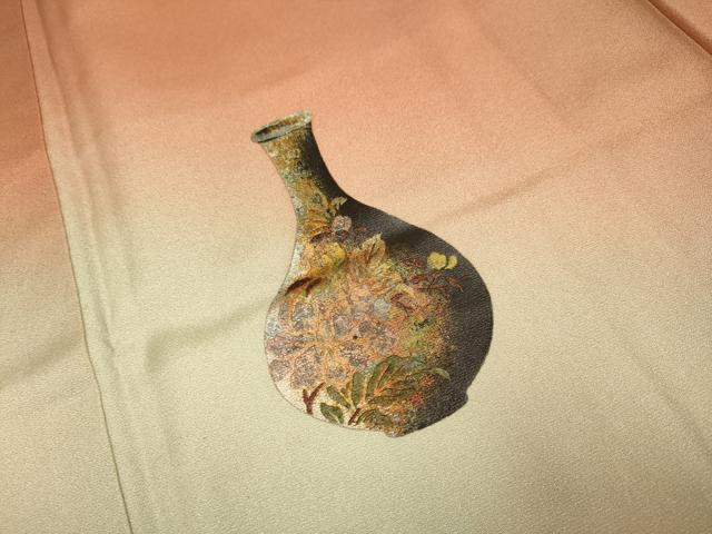 平和屋着物■訪問着 陶器花文 暈し染め 金彩 正絹 逸品 DABD2412du