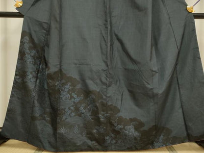 平和屋着物■訪問着　本場大島紬　9マルキ　御所車風景文　正絹　逸品　DABD2425du