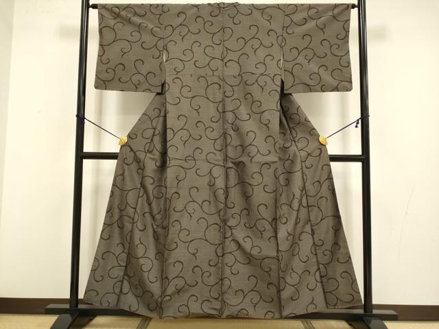 平和屋着物■結城紬 100亀甲 唐草文 正絹 逸品 DABD2431du