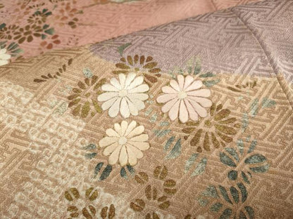 平和屋着物■訪問着 絞り 刺繍 花籠文 金彩 正絹 逸品 DABD2444du