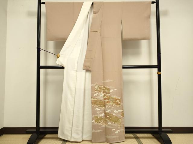 平和屋着物■豪華色留袖 駒刺繍 屏風吉祥花文 金彩 正絹 逸品 DABD2446du