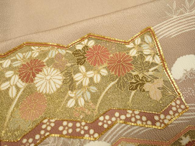 平和屋着物■豪華色留袖 駒刺繍 屏風吉祥花文 金彩 正絹 逸品 DABD2446du