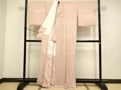 平和屋着物■上質な色無地 立波地紋 水柿色 正絹 逸品 DABD2447du