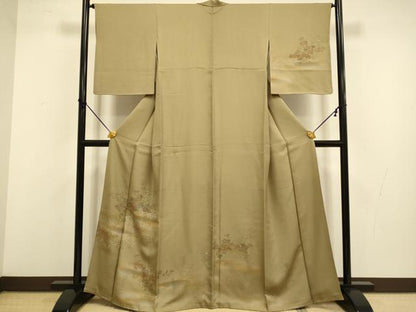 平和屋着物■訪問着 刺繍 草花文 暈し染め 正絹 逸品 DABD2471du