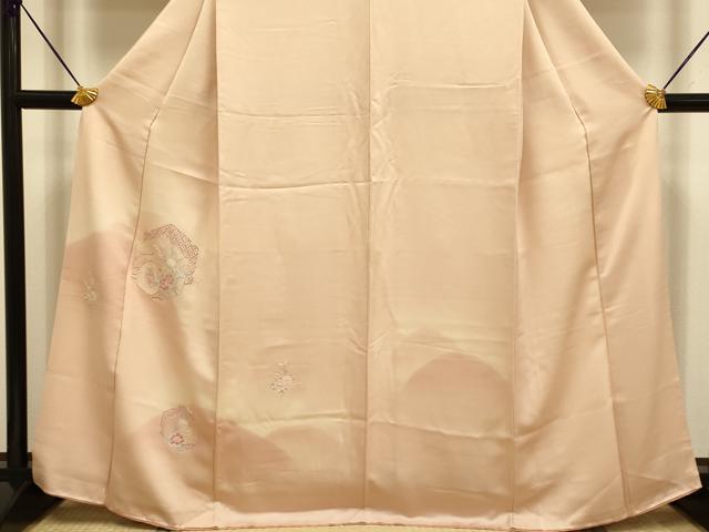 平和屋着物■訪問着 総刺繍 亀甲花文 暈し染め 正絹 逸品 DABD2474du