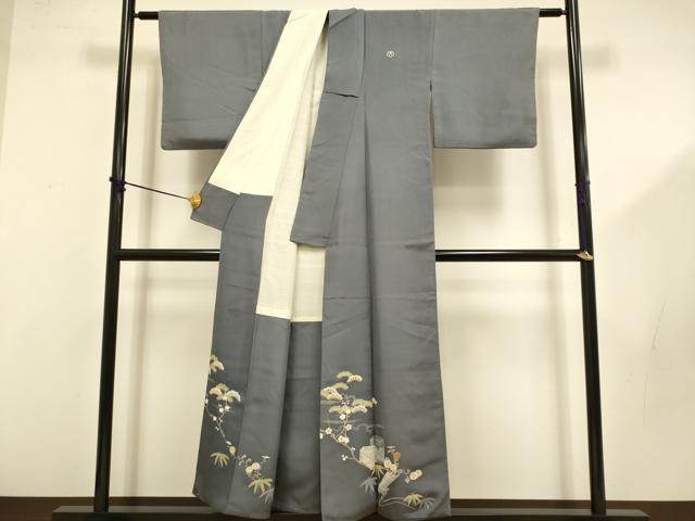 平和屋着物■中国三大刺繍 相良刺繍 色留袖 貝桶花文 金糸 正絹 逸品 DABD2477du