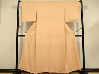 平和屋着物■上質な色無地 草花文 深支子色 近鉄百貨店扱い 正絹 逸品 DABD2492du
