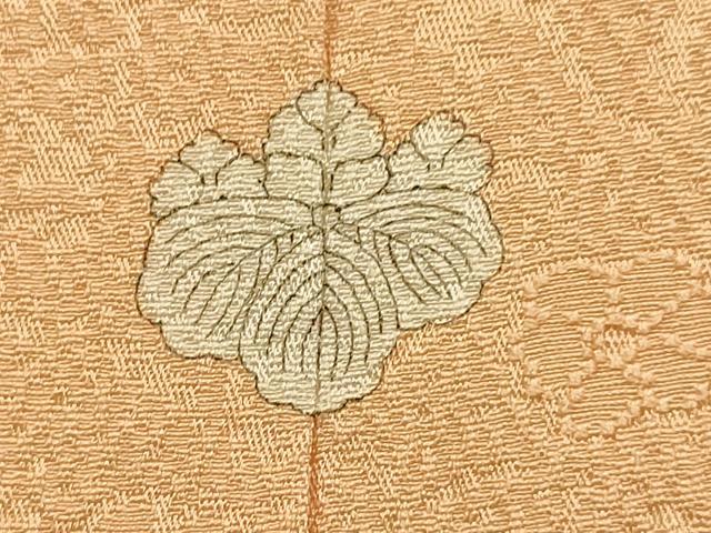 平和屋着物■上質な色無地 草花文 深支子色 近鉄百貨店扱い 正絹 逸品 DABD2492du
