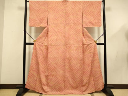 平和屋着物■上質な小紋 総絞り 立波文 正絹 逸品 DABD2517du