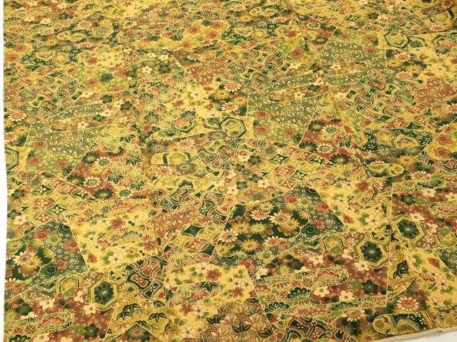 平和屋着物■上質な小紋　切嵌花文　正絹　逸品　DABD2531cd