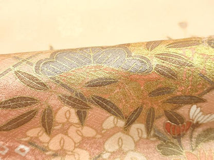 平和屋着物■訪問着　絞り　草花文　暈し染め　金彩　正絹　逸品　DABD2547cd