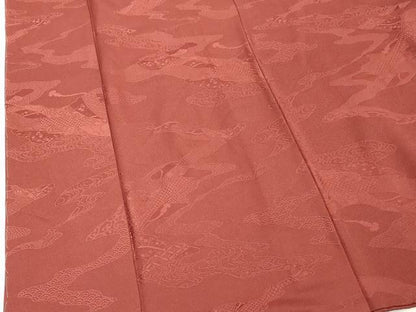 平和屋着物■上質な色無地　流水地紋　蘇芳色　正絹　逸品　未使用　DABD2551cd
