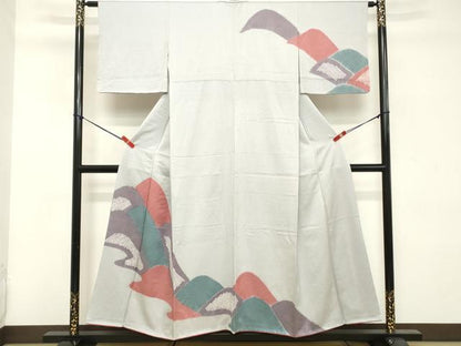 平和屋着物■訪問着 絞り 重ね山文 正絹 逸品 DABD2572cd