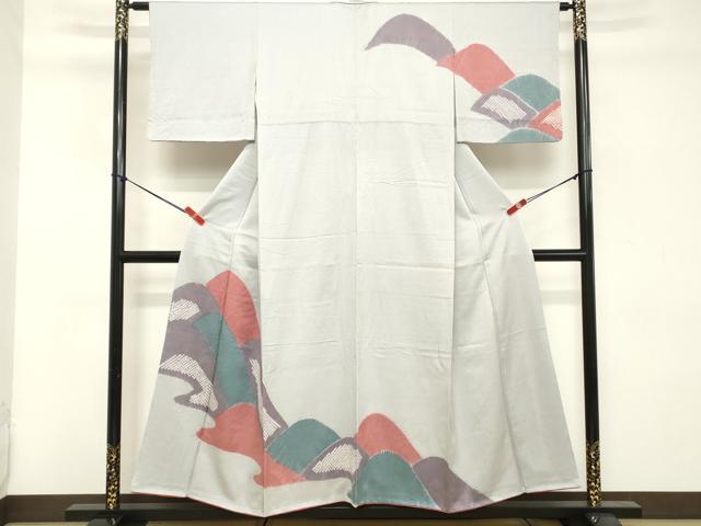 平和屋着物■訪問着 絞り 重ね山文 正絹 逸品 DABD2572cd