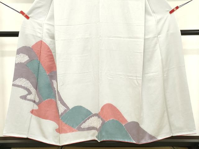 平和屋着物■訪問着 絞り 重ね山文 正絹 逸品 DABD2572cd