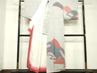 平和屋着物■訪問着 絞り 重ね山文 正絹 逸品 DABD2572cd