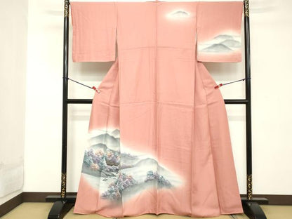 平和屋着物■訪問着 手描き 風景文 暈し染め 正絹 逸品 未使用 DABD2573cd
