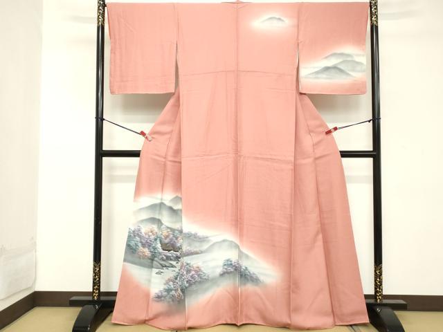 平和屋着物■訪問着 手描き 風景文 暈し染め 正絹 逸品 未使用 DABD2573cd