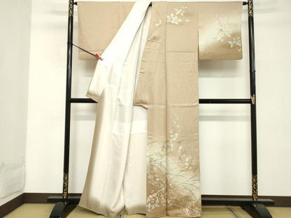 平和屋着物■訪問着 螺鈿 枝花文 トンボ 暈し染め 金彩 正絹 逸品 DABD2591cd