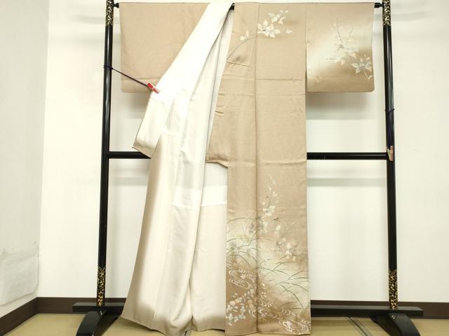 平和屋着物■訪問着 螺鈿 枝花文 トンボ 暈し染め 金彩 正絹 逸品 DABD2591cd