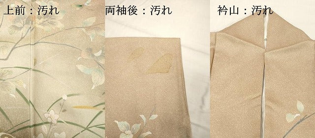平和屋着物■訪問着 螺鈿 枝花文 トンボ 暈し染め 金彩 正絹 逸品 DABD2591cd
