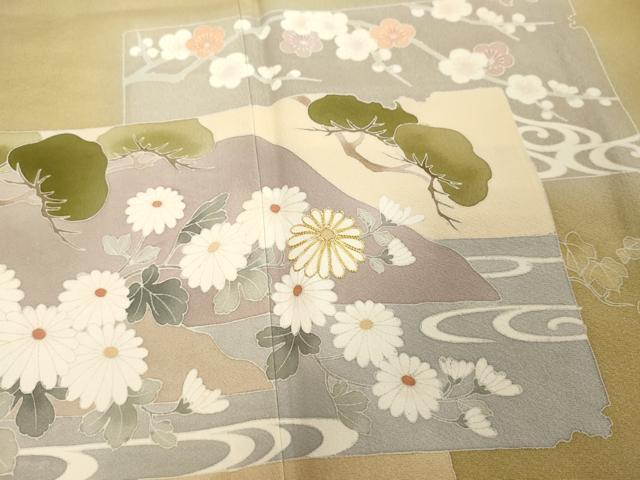 平和屋着物■豪華色留袖 駒刺繍 浜松文 正絹 逸品 DABD2595cd