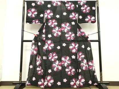 平和屋着物∴夏物 浴衣 花散らし 綿 逸品 DABD2610cd