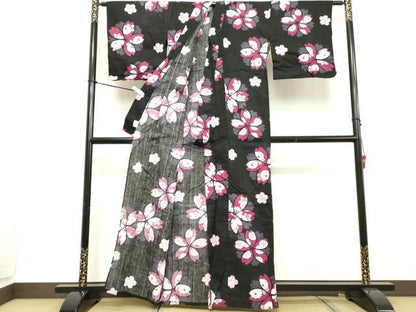 平和屋着物∴夏物 浴衣 花散らし 綿 逸品 DABD2610cd