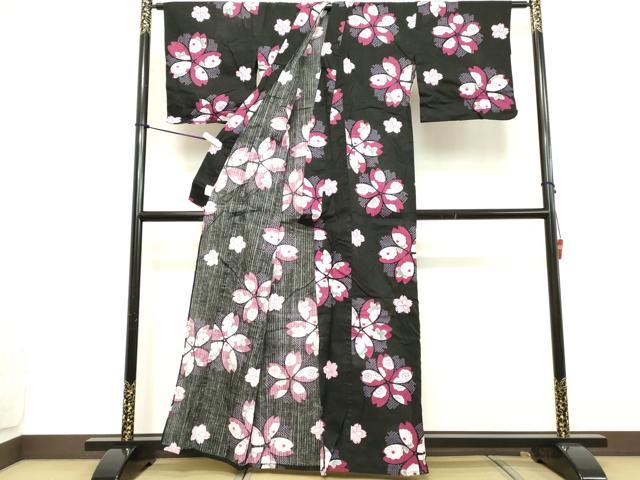 平和屋着物∴夏物 浴衣 花散らし 綿 逸品 DABD2610cd