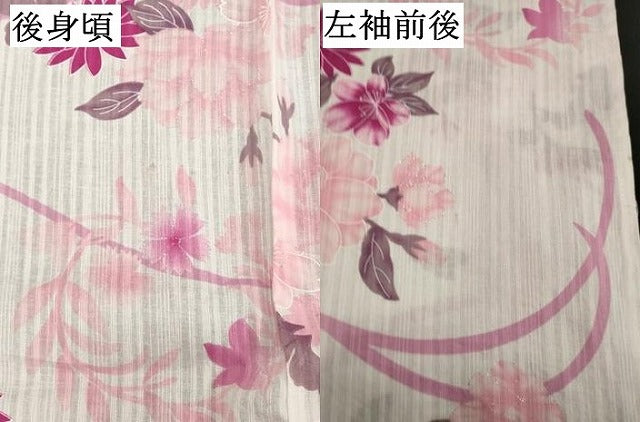 平和屋着物∴夏物 浴衣 枝花文 綿 逸品 DABD2629cd