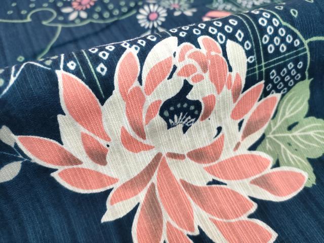 平和屋着物∴夏物 浴衣 乱菊 綿 逸品 DABD2632cd
