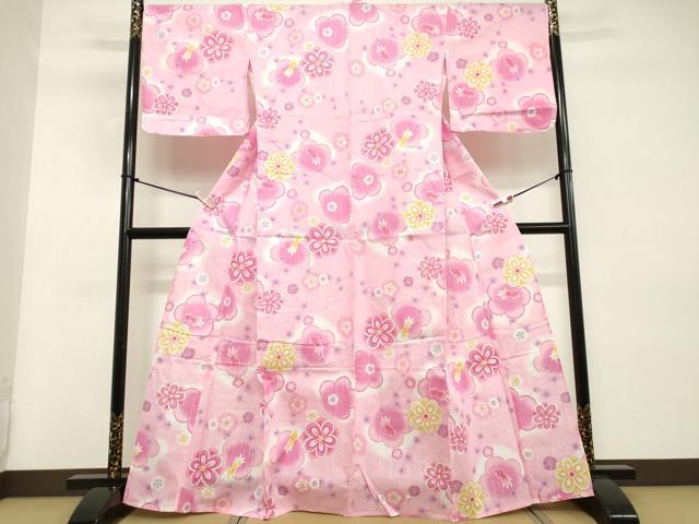 平和屋着物∴夏物 浴衣 舞花文 暈し染め 銀糸 綿 逸品 DABD2633cd